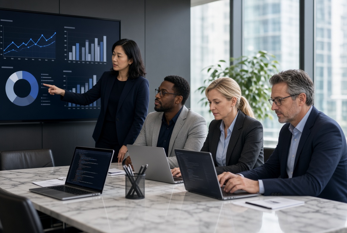 Meridian & Co. team presenting business results